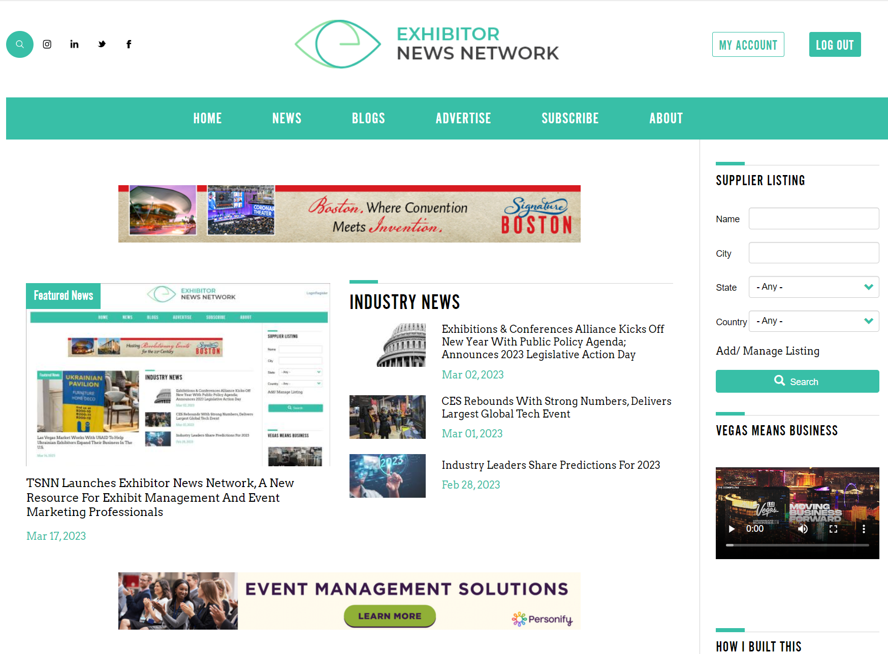 TSNN Launches Exhibitor News Network, a New Resource for Exhibit Management and Event Marketing Professionals