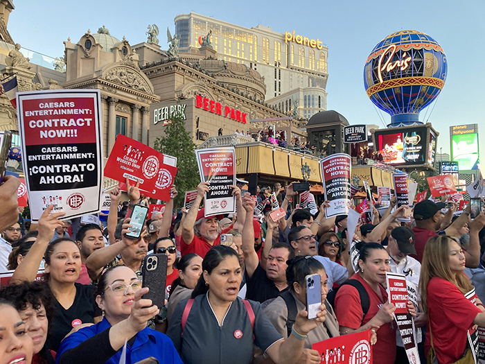 Las Vegas Culinary and Bartenders Unions Strike Demonstration