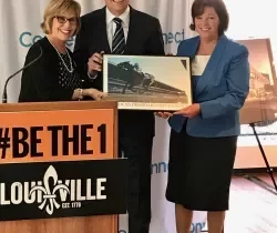 (L to R) Louisville CVB's Karen Williams, Connect's Cjris Collinson, Louisville Mayor's Chief of Staff Ellen Hesen