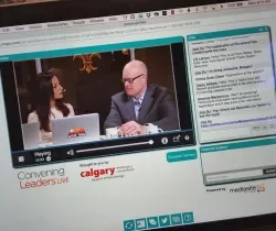 Sarah Soliman interviewing Austin CVB President and CEO Tom Noonan